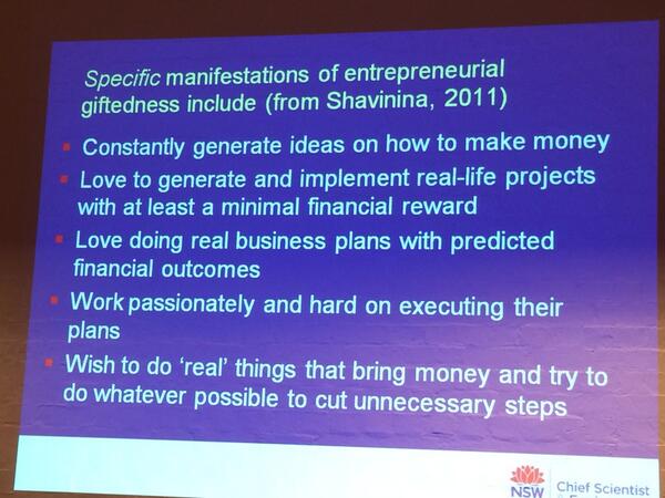 smartservices's tweet photo. #Entrepreneurial kids show these traits says Mary O'Kane #sscrcconf2013 @crca http://t.co/eD8LVnsiwR