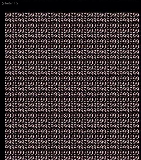 TuiterHits's tweet photo. RT si encuentras el numero 8 en menos de un minuto. http://t.co/NpoD5XeIzX