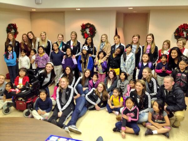 mocssoccer's tweet photo. Team had a perfect start to Christmas last night by providing a Christmas party for local children http://t.co/4k4NVJ1Bwd