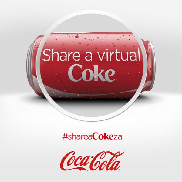 CocaCola's tweet image. Send your friend a Coke® with their name on it now: shareacoke.co.za #shareaCokeza   