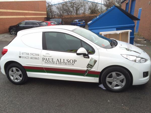 AcornSigns's tweet photo. Car Graphics For Paul Allsop, Painter And Decorator http://t.co/EAudaXrkJg