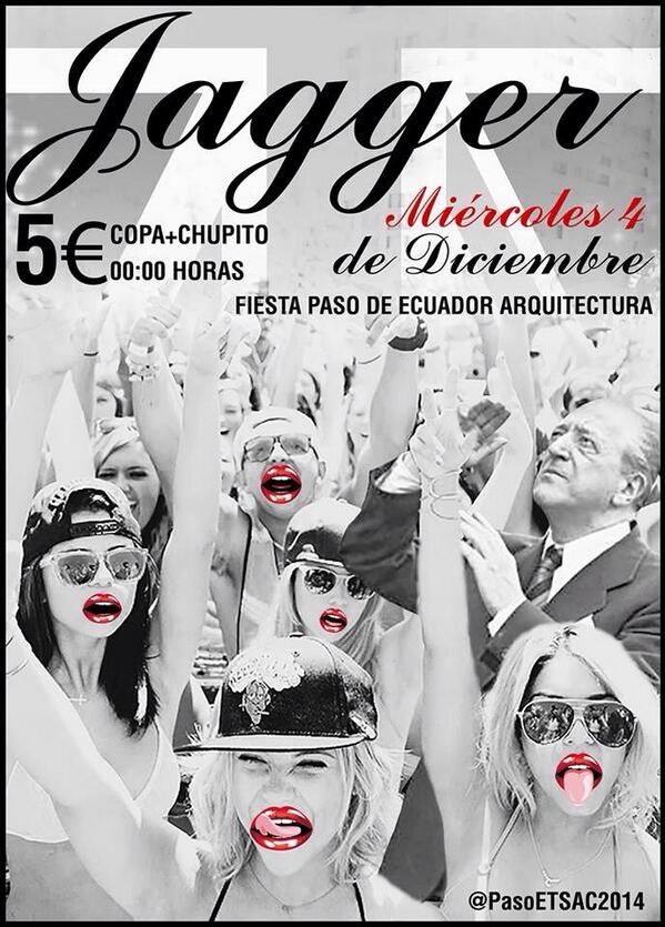 PasoETSAC2014's tweet image. BAJA A LA -2 A POR TU ENTRADA!! 5€ ENTRADA + CHUPITO + COPA O 2 CERVEZAS!!! DESCUENTO EN TAXI @jagger_pub