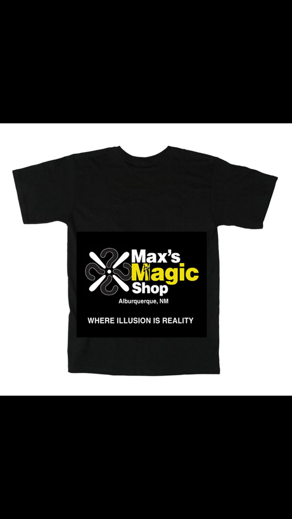 maxsmagicshop's tweet photo. Here is a glimpse of the new T-shirt for Max's Magic Shop coming soon! http://t.co/r8MPYp76gB