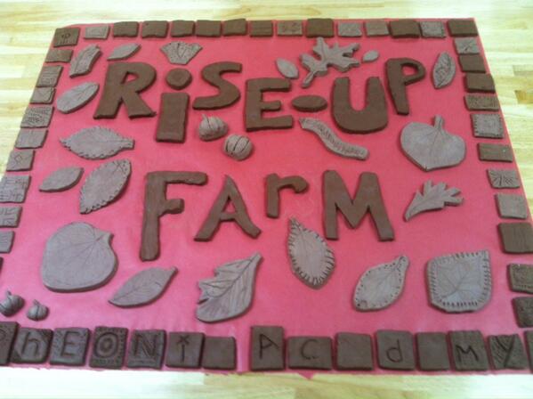 RiseUpFarm's tweet photo. Our new @RiseUpFarm sign is getting ready to be glassed and then fired. We'll keep you posted! http://t.co/zfi3gFFz7y