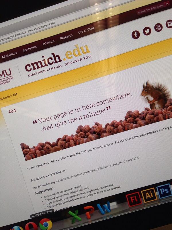 MattiasXO's tweet photo. @CMUSquirrel lost the front page of Central's website. http://t.co/dmhH6QZB3I