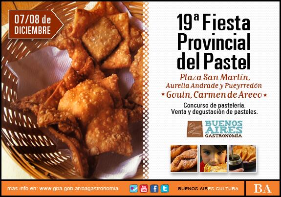 BAGastronomia's tweet photo. 7 y 8 de diciembre 19º FIESTA PROVINCIAL DEL PASTEL en Gouin, Carmen de Areco MÁS INFO: http://t.co/97qs4OYi3w http://t.co/heR79v8fBf