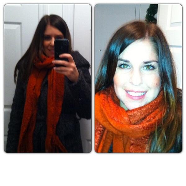 Check out the lovely <a href="/cmeguerian/">Christina Meguerian</a> in our beautiful auds colour #merinowool #scarf #christimasgifts