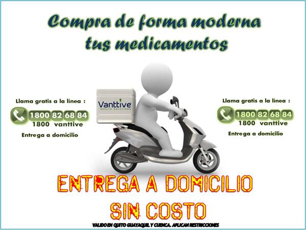Vanttive's tweet photo. Compra tus medicamentos en vanttive!!! Entrega a domicilio sin costo. Llámanos al 1800 826 884 http://t.co/z9p5me7y3x