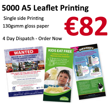 Print365ie's tweet image. 5000 A5 Leaflets coloured only for Euro 82,Order Online, #print365 #ireland #irishbizparty print365.ie