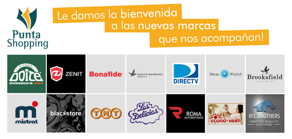 PuntaShopping's tweet photo. Le damos la bienvenida a estas nuevas marcas! http://t.co/i8oH0OZuUT