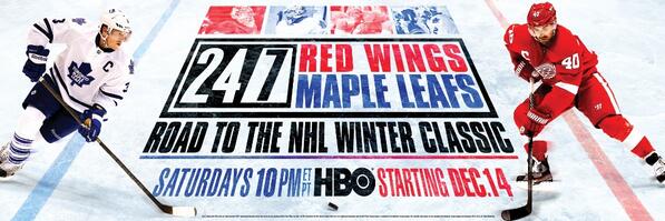 HBO's tweet photo. 10 more days until the start of 24/7: @DetroitRedWings @MapleLeafs Road to the @NHL #WinterClassic http://t.co/Y4vBPIcowU