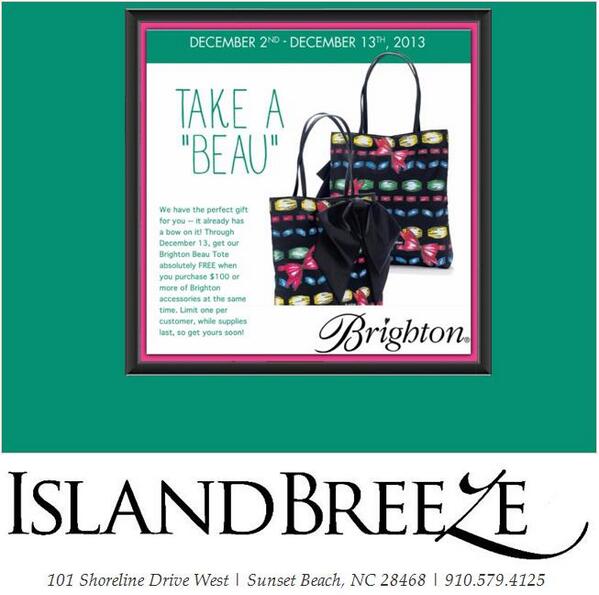 BeachToDo's tweet photo. Brighton's 'Take A Beau' Promotion Going On Now At Island Breeze! http://t.co/CX6tn2VdBH