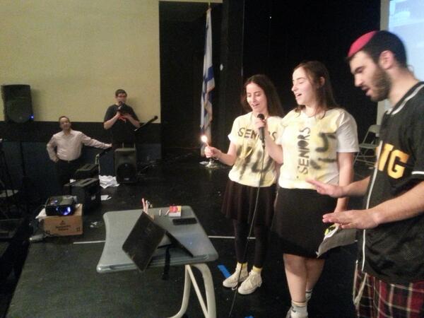 SARHSColorWar's tweet photo. Hanukah lighting from @SARosher12 . #sarcw http://t.co/tbxgROiPOx