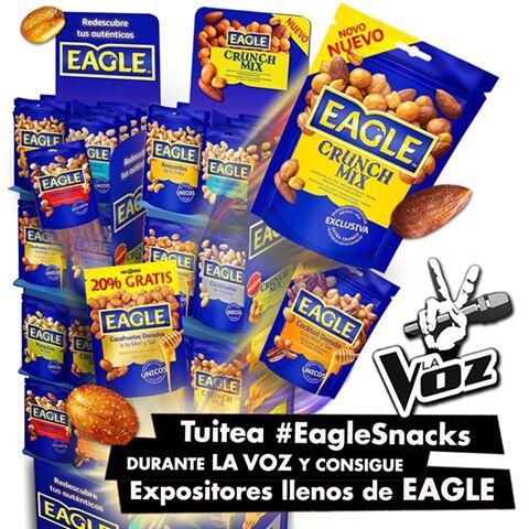 BimboEsp's tweet photo. ¿Quién quiere un expositor lleno de Eagle? Sólo tenéis que tuitear #EagleSnacks durante #Lavozendirectos http://t.co/U68oqbIqLE