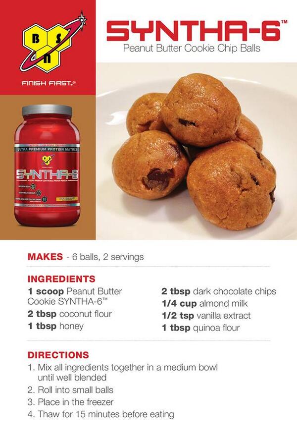 Bsn Love Peanut Butter Here S A Tasty Recipe For Syntha6 Peanut Butter Cookie Chip Balls Http T Co Fifhukrunh