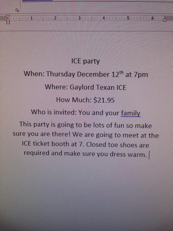 Thank you all for coming to the meeting! As you know we are going to ice! So here are the details! Tell your friends