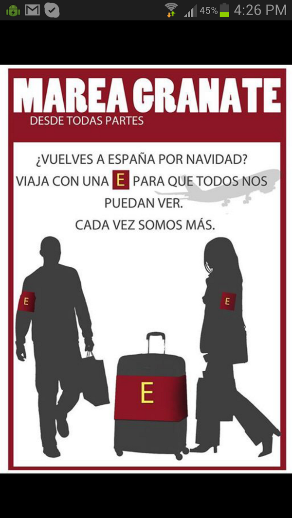 anaisophie's tweet photo. Campaña de navidad #mareagranate-  ponte una E con fondo granate si vuelves a España por navidad http://t.co/AB8pXfPvWM