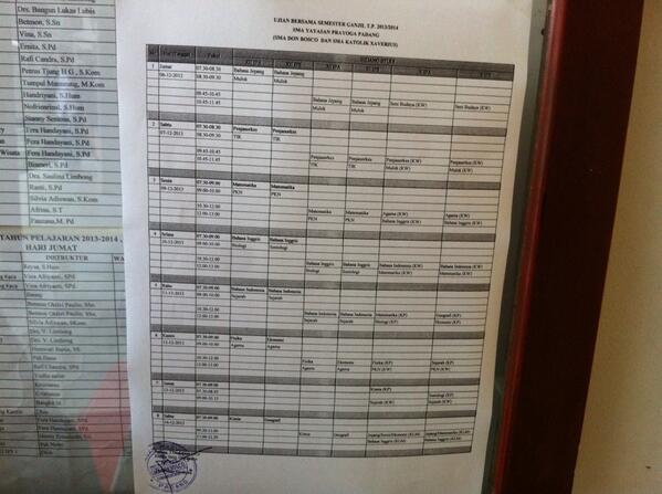 XIsciencefivedb's tweet image. Jadwal ujian semester :)