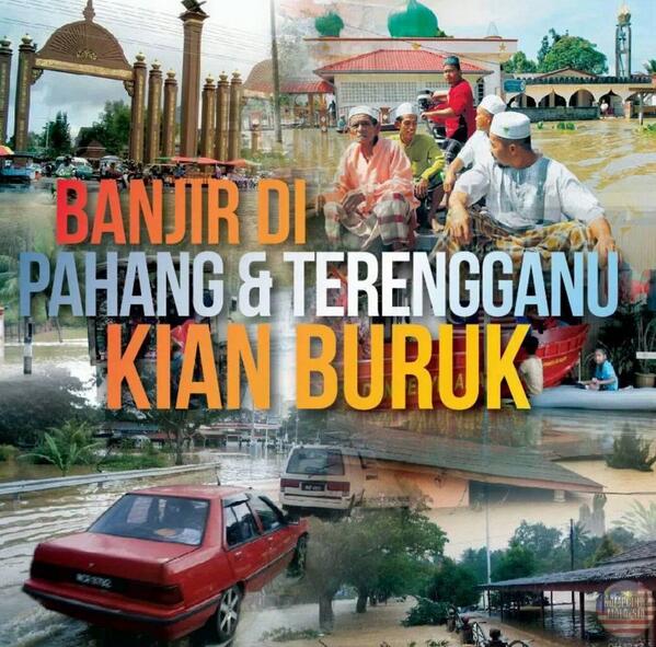 Az_Nie69's tweet photo. RT @im4uMsia: Banjir di Pahang &amp; Terengganu semakin buruk dgn 9000 mangsa dipindahkn di Pahang &amp; 2,819 di Terengganu. http://t.co/tHT5vWaqQy