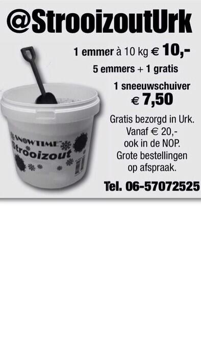 RT dit bericht en maak kans op een gratis emmer strooizout T.W.V. 10.-euro <a href="/heturkerland/">Het Urkerland</a> @wijkagtcobussen <a href="/112opurk/">112 NIEUWS URK</a>