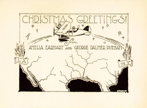 Fufman1994's tweet photo. Amelia Earharts Christmas Greetings from when she went missing in 1937 #30sclass http://t.co/rskSbpQXhU