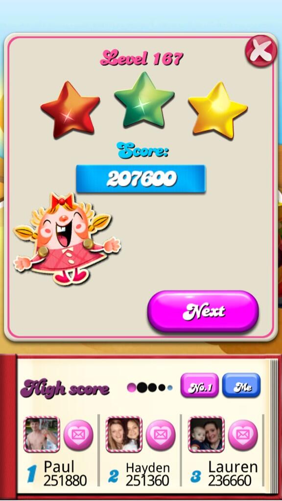 kalyn219's tweet image. I've been working on this level since the summer!!!!!!!! WIN!!!!!! #CandyCrush #level167