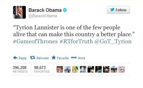 GoT_Tyrion's tweet photo. Not the Master of Coin that you deserve, but the one that you need... #GameofThrones #RTforTruth @BarackObama http://t.co/sFZRmCkbK3
