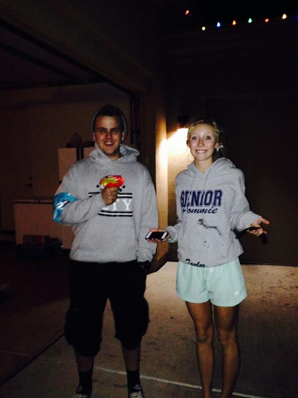 Falconassassins's tweet photo. Plot twist: The water inside his gun froze and @taylorrgommels is still in.

Just kidding. http://t.co/ctrVQvTNVq