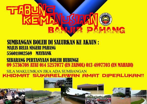 RELA_MARAN's tweet photo. Tabung Kemanusiaan Banjir Pahang..@relamalaysia @Rela_Pahang @mdzamri_prd  @RELA_MARAN @Achik_azrie @alifraudah86 http://t.co/aGFVTbyE22