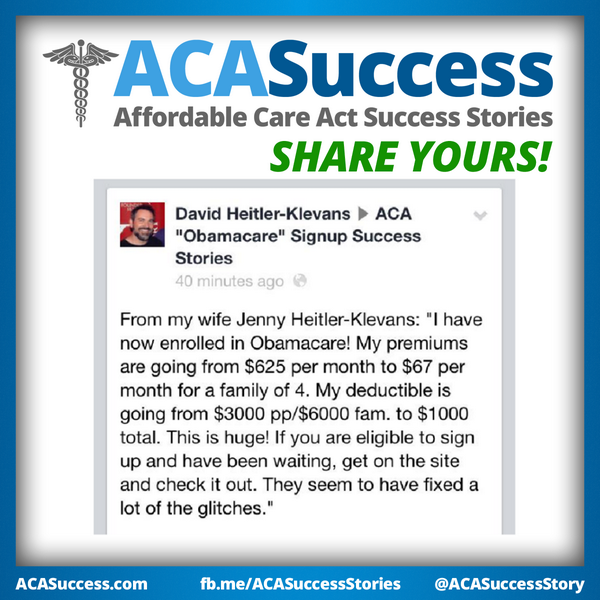 ObamacareSaves's tweet image. Jenny's premiums dropped from $625 to $67 per month with better benefits with Obamacare.  She suggests considering it