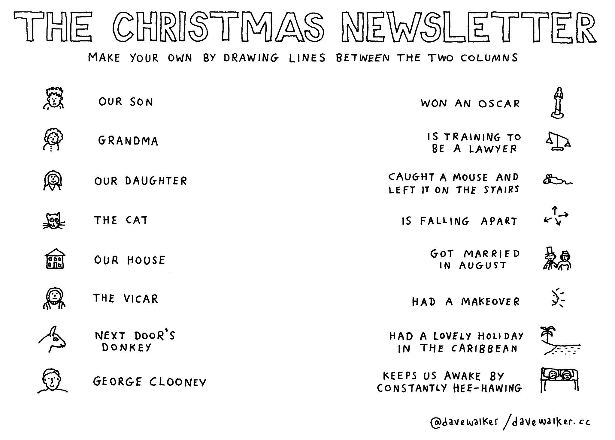 Dave Walker on X: "Advent calendar cartoon No 5: Make your own Christmas  newsletter. Free printable file at http://t.co/8os0ba3FRF  http://t.co/j550zlGW5a" / X
