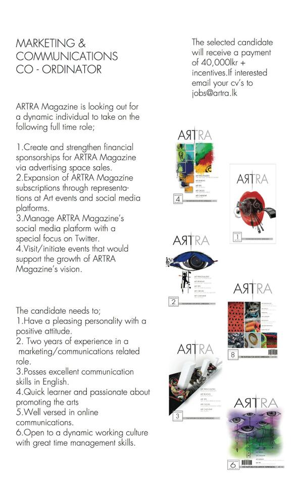 ArtraMag's tweet photo. Hey guys,pls circulate this around,JobRole! @yas_yasas @SueKiri @joelenora @lostqueenseyes @Charmain001 @asanki http://t.co/ImWzUkVUiT