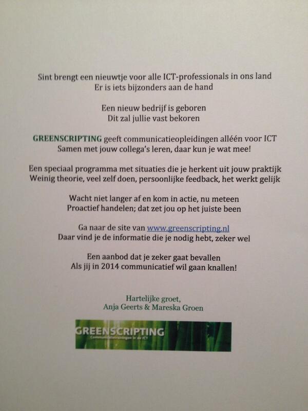 anjageerts's tweet photo. 5 december! Een dag voor cadeaus. Kijk naar 't cadeautje van GreenPiet: http://t.co/AaF49aBBa3
