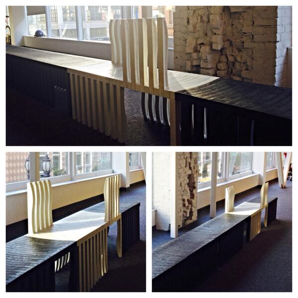 Installation <a href="/RaptStudio/">Rapt Studio</a> in SF! The 10-Unit System Chair from <a href="/ArtekPress/">Natasha Sluchich</a> creates the perfect lounge area.