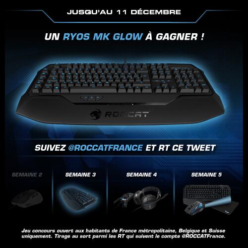 ROCCATFrance's tweet image. Semaine 3 : Follow @ROCCATFrance + RT pour tenter de remporter un clavier mécanique Ryos MK Glow ! - #ROCCAT #Gaming