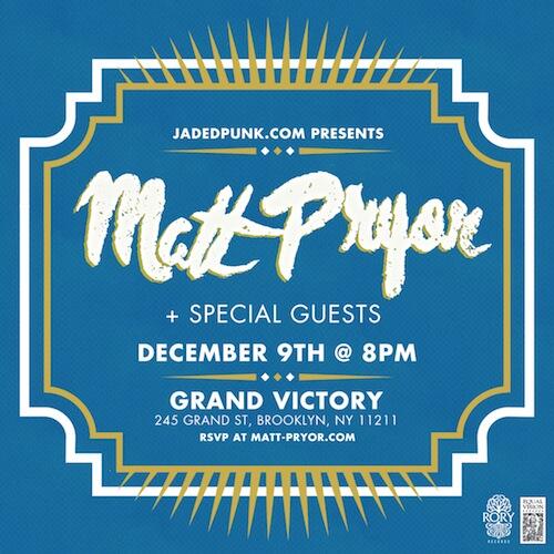 BROOKLYN: Last minute free show with <a href="/mattpryorsongs/">Matt Pryor</a> + friends at <a href="/TheGrandVictory/">The Grand Victory</a>. RSVP: jadedpunk.com/post/690845168…
