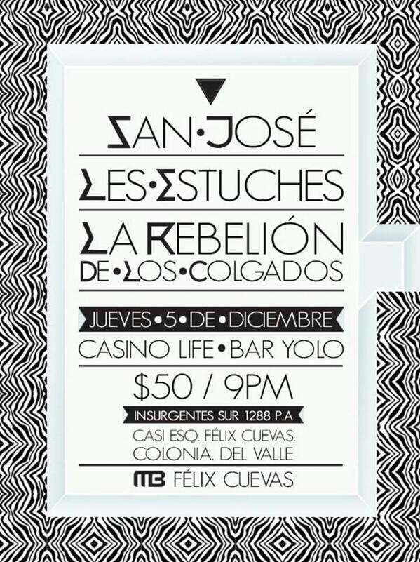 ¡¡ HOY ROCK Y APUESTAS JUNTO A <a href="/SanJoseMusica/">San José Música</a> EN <a href="/YOLO_CasinoLife/">YOLO</a> !! #QueremosRock