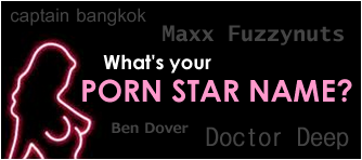 AfterPornEnds's tweet photo. WHAT'S YOUR PORN STAR NAME? http://t.co/G6QzQi3y4v ##AfterPornEnds @afterpornends @therealoxy http://t.co/hfbh5bUVSt