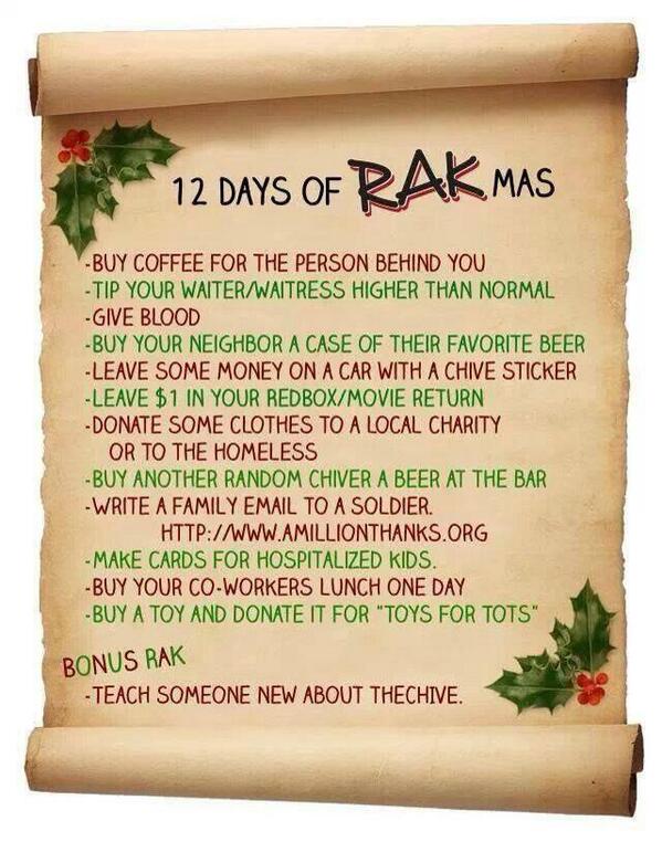NWAChive's tweet photo. @theChive Everybody should be trying to participate in the 12 days of #RAKMas http://t.co/ASVJ4Coc1F
