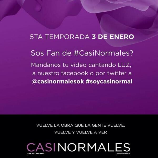 CasiNormalesOK's tweet image. El 3 de Enero empieza la obra que la gente vuelve, vuelve y vuelve a ver. En el Teatro Tabaris, 5ta Temporada.