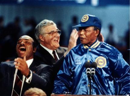 June 28, 1990 at Tiger Stadium in Detroit. He wore the United Auto Workers jacket and hat we Michiganders gave him.