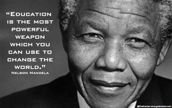 HistoryNeedsYou's tweet photo. 'Education is the most powerful weapon which you can use to change the world'

#NelsonMandela #Madiba http://t.co/U7VmIcVfvF