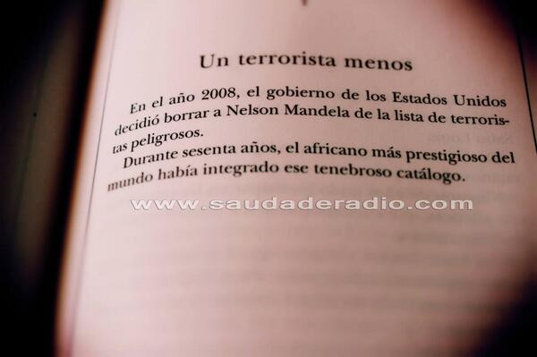egiraldoabril's tweet photo. #Mandela "Durante 60 años, el africano más prestigioso del mundo integró la lista de terroristas de EEUU", Galeano. http://t.co/gviUrYC99o