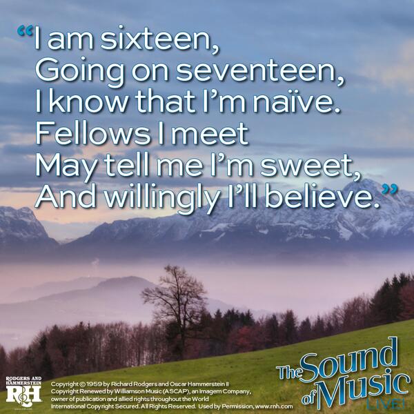 SoundofMusic's tweet image. RT if #SixteenGoingOnSeventeen is your fav #SoundofMusic @Rnh_org song!