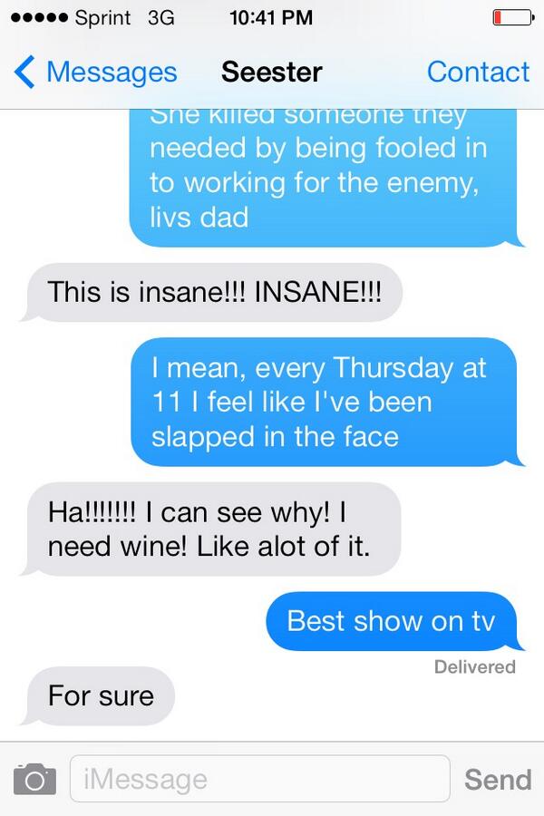 Bridghetta's tweet photo. "@PR_Kristin: Yup it's Thurs. #AskScandal #Scandal @scottkfoley @kerrywashington @tonygoldwyn @BellamyYoung http://t.co/IwsV0BFt9W"for sure