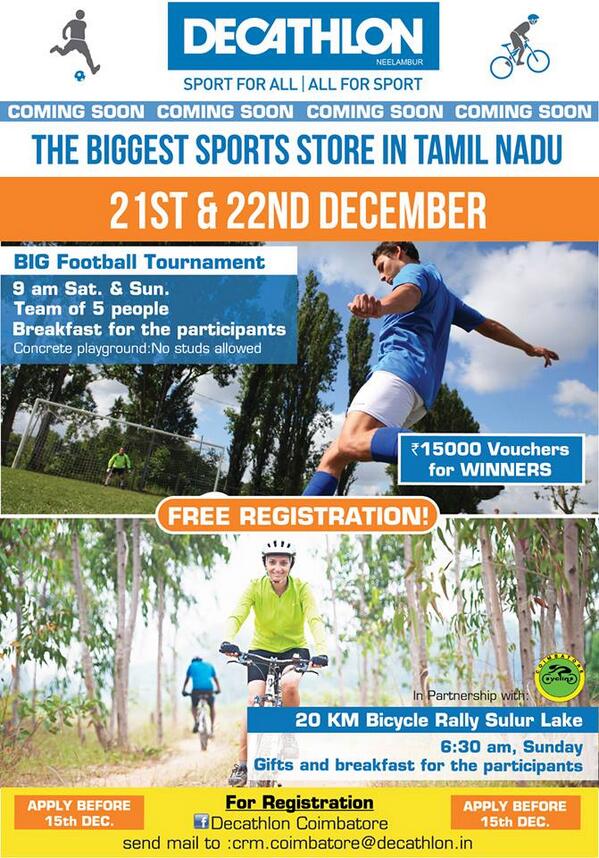 DecathlonCbe's tweet photo. And The Game begins...... http://t.co/P8L2Ofq0uZ