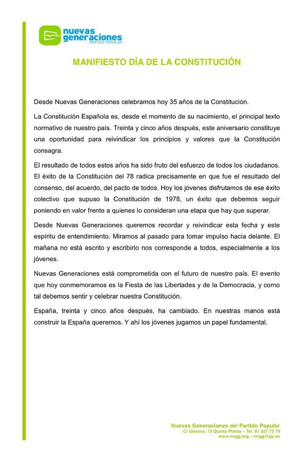 Manifiesto del Dia de la Constitucion