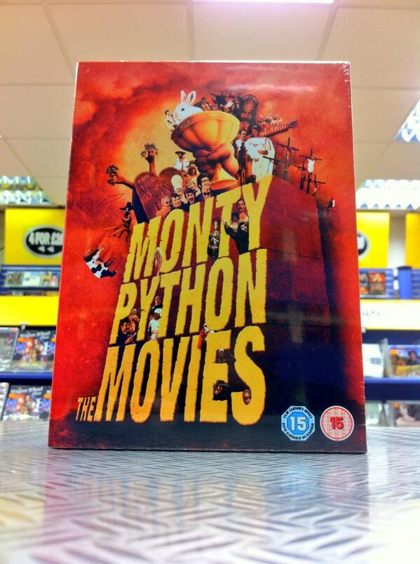 _Musicmaster_'s tweet photo. #backinstock
The epic MONTY PYTHON THE MOVIES DVD collection...All 4 movies boxed up together ready for you to enjoy http://t.co/ujEMPya5qr
