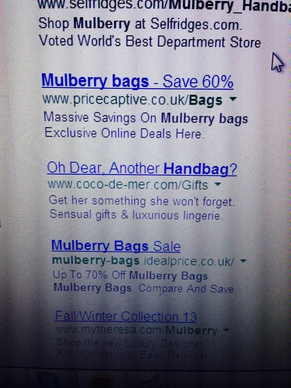 CrunchyPPC's tweet photo. Awesome alternative ppc campaign from coco de mer lingerie! http://t.co/07117Cdlqh