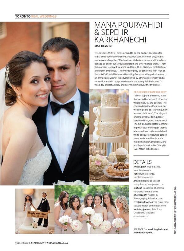 #Toronto bride Mana featured in <a href="/WeddingbellsMag/">Weddingbells</a> issue on stands next week <a href="/kristafox/">krista fox</a> <a href="/faboccasionsca/">Fabulous Occasions</a> <a href="/TruffleToronto/">Christina Wong</a>